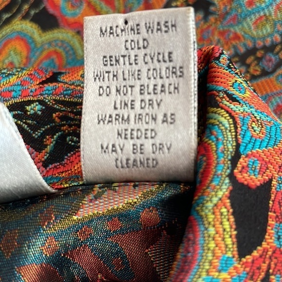 Chicos Silk Blend Colorful Button Up Tapestry Jacket Chico’s Size 0 = US Size S - Picture 5 of 6